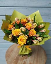 Букет цветов из:  Альстромерии и Розы в Началово