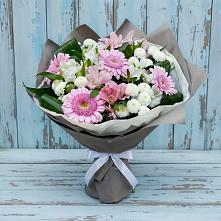 Букет цветов из:  Герберы, Альстромерии и Хризантемы в Началово