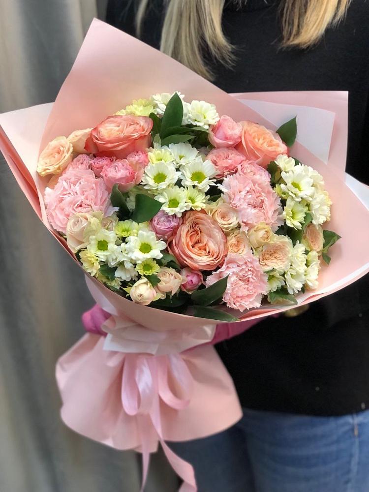 Букет цветов из: Гвоздики, Розы и Хризантемы в Началово