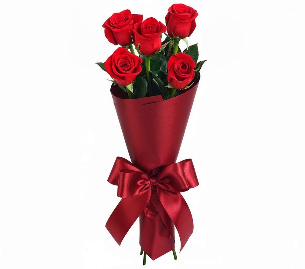 Букет 5 Красных роз Эдлесс Лав в Началово