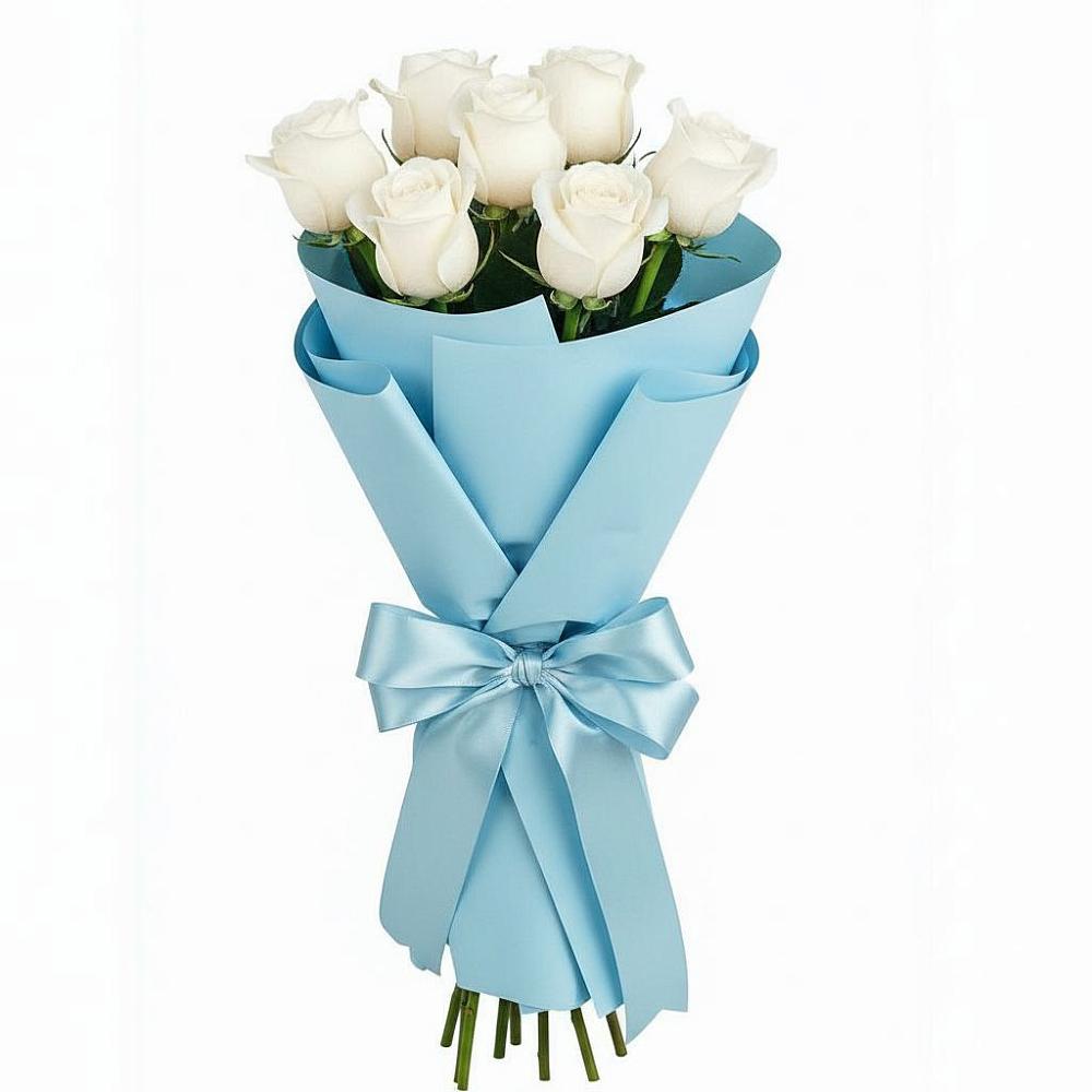 Букет 7 белых роз Проуд в Началово