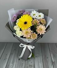 Букет цветов из:  Розы, Герберы и Хризантемы в Началово