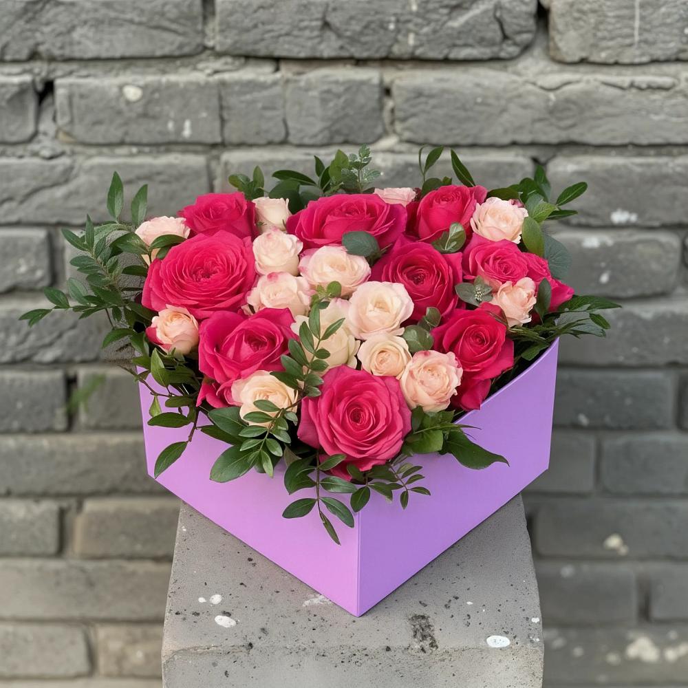 Цветочная композиция из Розы в коробке в Началово