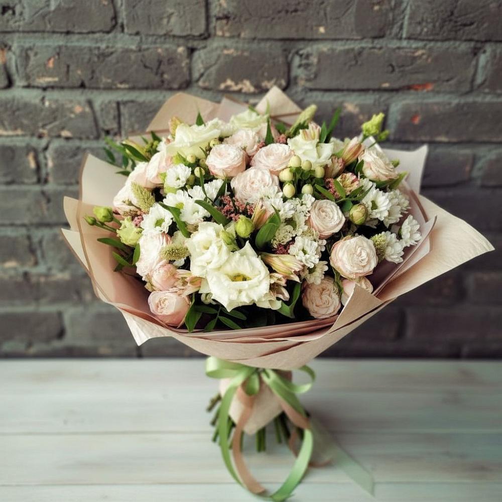 Букет цветов из: Альстромерии, Розы и Хризантемы в Началово
