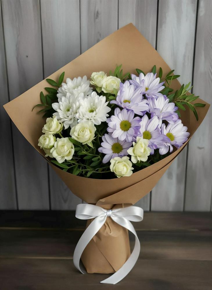 Букет цветов из: Хризантемы и Розы в Началово